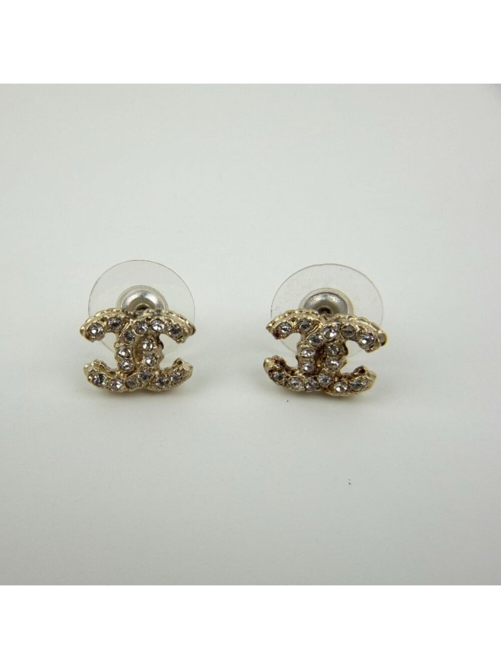 Chanel CC Logo Earrings Gold Vintage